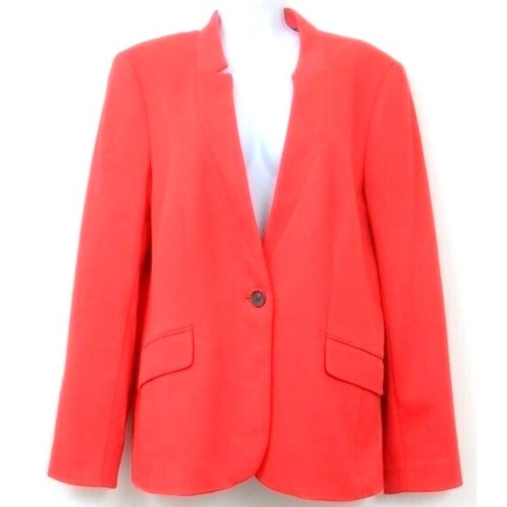 Talbots Women's PLUS 14 Aberdeen Red One Button Blazer Preppy Classic Business